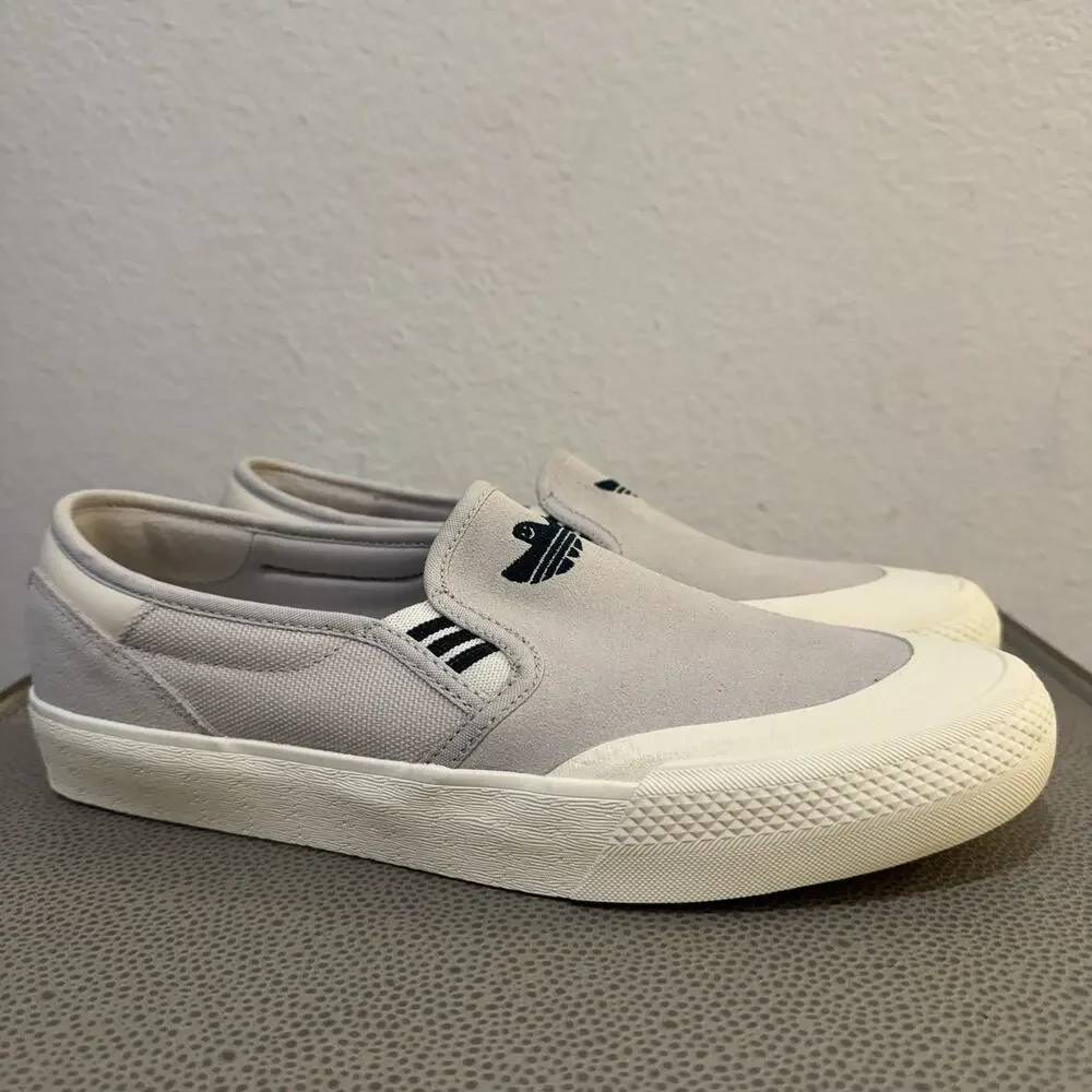 adidas Shmoofoil Slip On Skate Shoes Mens 9.5 Gray Suede Slip-On Sneakers IG5267